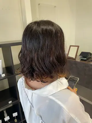 ミディアム パーマ 加藤 舜稀のヘアスタイル