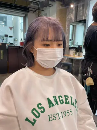 ショート カラー パーマ ヘアアレンジ キッズ ネイル マツエク・マツパ アイブロウ 透明感カラー・レイヤ ー🎀amika🎀のヘアスタイル