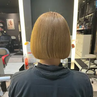 ショート カラー ボブパーマ/レイヤー カット/KINAMIのヘアスタイル