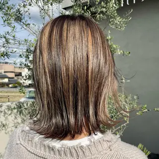 ミディアム カラー 神﨑優希 /髪質改善/艶カラーのヘアスタイル