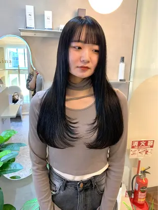 ロング カラー 韓国ヘア🇰🇷/ 顔周り/松田光里のヘアスタイル