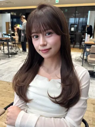 セミロング 新宿/レイヤー 顔周りカット溝手優太のヘアスタイル