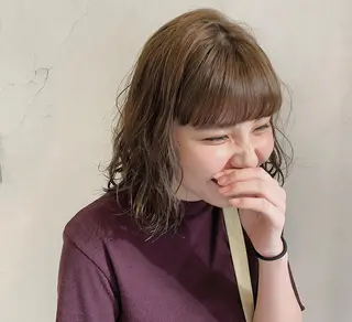 ミディアム カラー 似合わせカットカラー ♡佐藤捺美のヘアスタイル