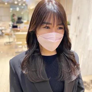 セミロング カラー 顔周り/くびれヘア 韓国ヘア💕風間るなのヘアスタイル