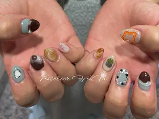 ミディアム nail&eyelashsalon atelier fam上本町店所属・アトリエ FAMのネイルデザイン