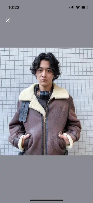 ミディアム パーマ メンズ 鈴木 隼人のヘアスタイル