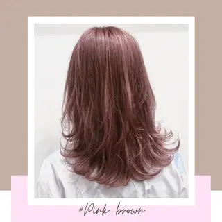 セミロング カラー パーマ ヘアアレンジ VIVIE【ヴィヴィ】所属・髪質改善/韓国風 レイヤー/田村祐樹のヘアスタイル