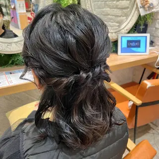 ヘアアレンジ 韓国レイヤー 暖色カラー/さくらのヘアスタイル