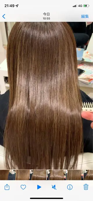 セミロング 葛西 縮毛矯正のプロ ブリーチ矯正 青木俊のヘアスタイル