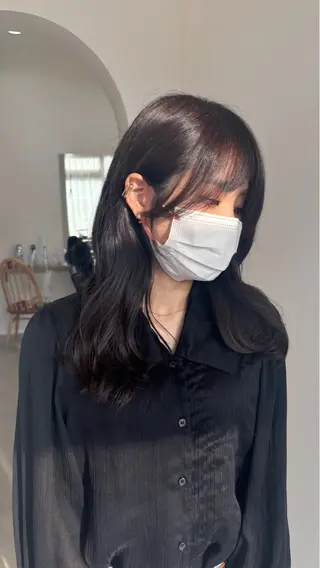 ロング カラー ヘアアレンジ 能勢 莉里花のヘアスタイル