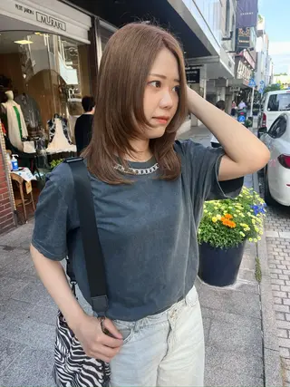 ミディアム カラー kivi 【キヴィ】所属・似合わせカット Rinka🌻のヘアスタイル