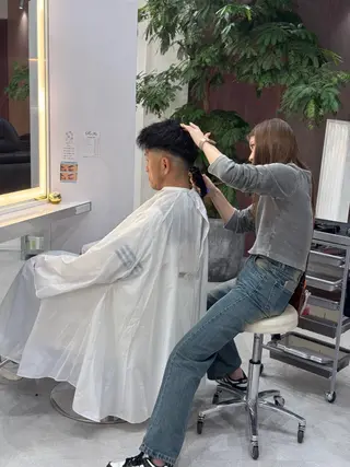 ショート メンズ R/🤎 パーマ&ブリーチ🔥のヘアスタイル