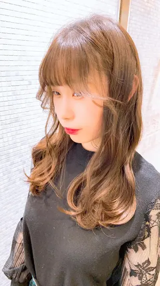 ロング カラー ヘアアレンジ 地毛風ストレート/ ケアカラー/セキネのヘアスタイル