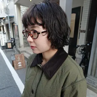 ミディアム パーマ 水原波津輝/ボブ /ニュアンスパーマのヘアスタイル