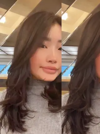 ロング カラー 艶ハイトーン‪‪🔆 ️️️安座間 希のヘアスタイル