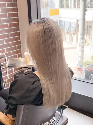 ロング 透明感ブリーチ/ メンズパーマのヘアスタイル