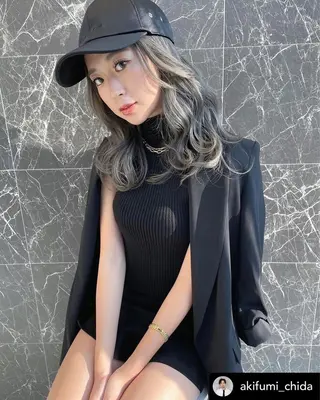 セミロング チダアキフミ Ash大森のヘアスタイル