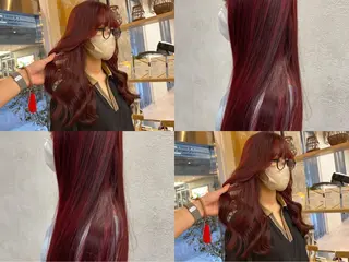 ロング カラー HAIR&MAKE  EARTH若葉台店所属・ICHIRI" 艶カラー/縮毛矯正のヘアスタイル