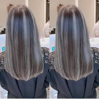 ロング カラー オフホワイトアンドなんば所属・福西 洋斗のヘアスタイル