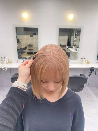 ショート カラー ヘアアレンジ flammeum所属・ハイトーン/ボブ /misakiのヘアスタイル