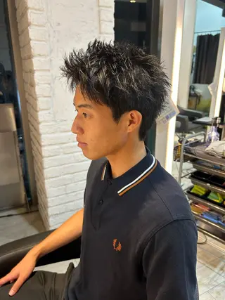 メンズ 有働由良／ハイトーン ／韓国メンズヘアのヘアスタイル