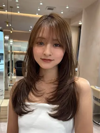 ロング カラー 韓国レイヤー🇰🇷 韓国研修◎渋谷カイトのヘアスタイル