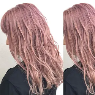 ロング カラー ヘアアレンジ 韓国レイヤーカット/ 儚げカラーチナツのヘアスタイル