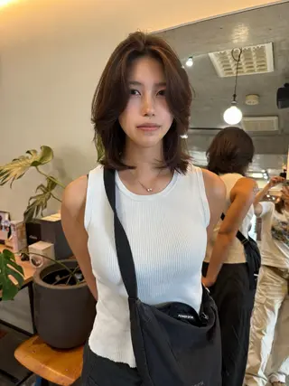 ミディアム レイヤーカット\ウル フ　chinatsuのヘアスタイル