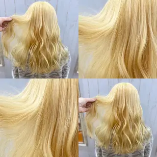 セミロング カラー ハイトーン💫 エクステ💫maiのヘアスタイル