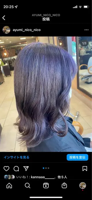 セミロング カラー 透明感カラー✨艶髪 制作🌱山根あゆみのヘアスタイル