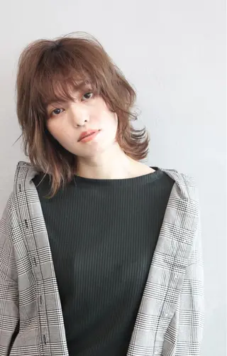 ミディアム カラー ボブ/ショート/ 白髪染め/メンズ葛西のヘアスタイル