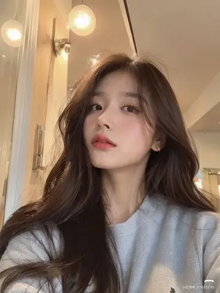 ロング カラー 韓国風暗髪ヘア🤍 🫧MIREIのヘアスタイル