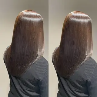 ロング カラー パーマ キッズ 透明感カラー×艶矯正 カット特化/さくらのヘアスタイル