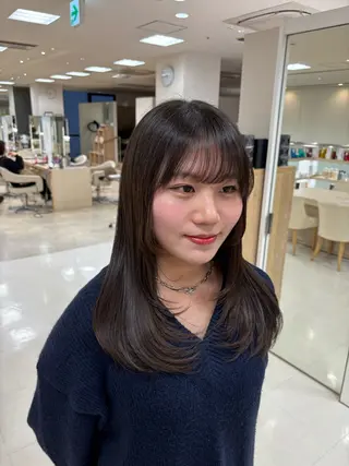 セミロング 🎀暖色カラー/透明 感カラー/ひな🎀のヘアスタイル