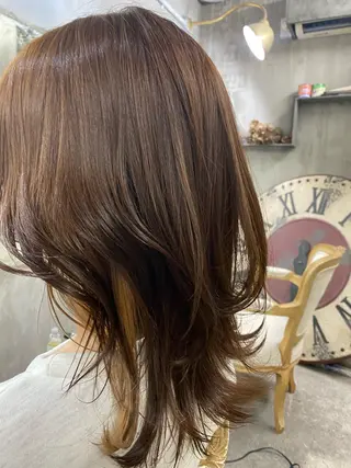 ミディアム カラー お任せヘア☘️☘️ 及川渚のヘアスタイル