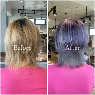 ミディアム カラー ムラ修正/ ハイトーン💖Riaのヘアスタイル