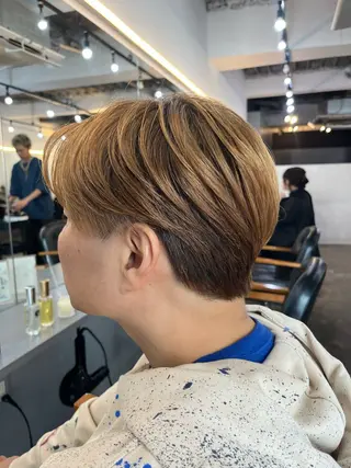 メンズ ブリーチ/ハイトーン ボブ🐥HIYORIのヘアスタイル