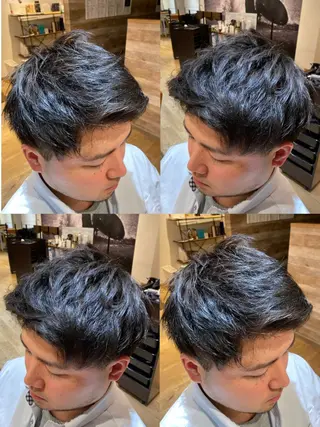ショート カラー パーマ ヘアアレンジ メンズ 🔥メンズパーマ特 化🔥渡辺一翔🔥のヘアスタイル