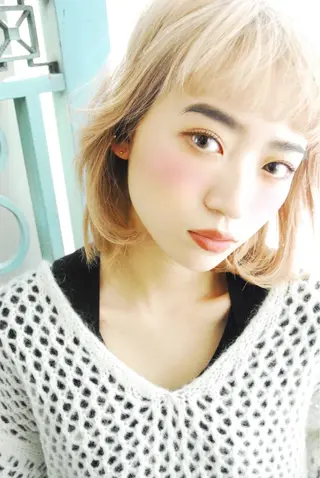 ミディアム カラー パーマ ヘアアレンジ メンズ 表参道Lise おおいしおりのヘアスタイル