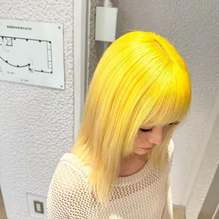 ミディアム カラー ダブルカラー 韓国レイヤーKYONのヘアスタイル