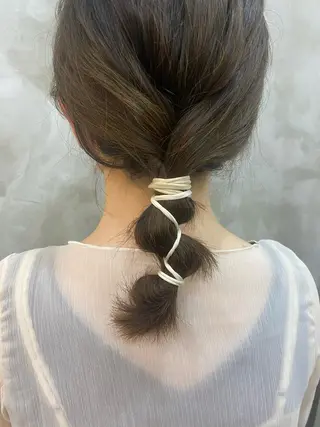 ロング カラー ヘアアレンジ 志賀 あずみのヘアスタイル