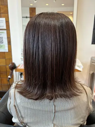 ミディアム カラー 秋山知穂🌸縮毛矯正 ショートお任せ🌸のヘアスタイル