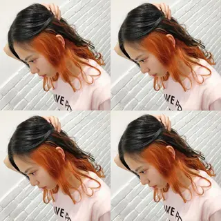 ロング カラー ヘアアレンジ メンズ キッズ 💟Chloe原宿店 🩶ハイトーンのヘアスタイル