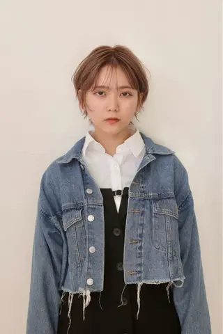 ショート カラー パーマ SALOWIN梅田茶屋町店所属・ウルフレイヤーカット /チヒロのヘアスタイル