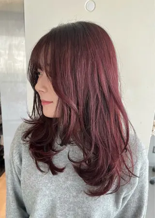 セミロング カラー 艶ハイトーン‪‪🔆 ️️️安座間 希のヘアスタイル