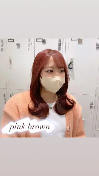 セミロング カラー ピンクカラー🎀/ ミルクティー🍼花音のヘアスタイル