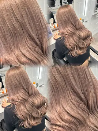 セミロング カラー 🫧ミルクティー ブリーチRIKU🫧のヘアスタイル