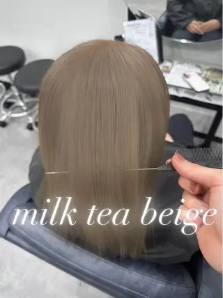 セミロング カラー 栗谷 竜希のヘアスタイル