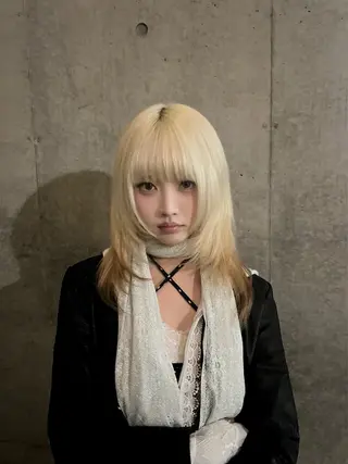 ミディアム カラー レイヤー/ブロンド 透明感カラー/ヒロトのヘアスタイル