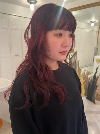 カラー ブリーチカラー🎀 韓国風/寺門美優のヘアスタイル